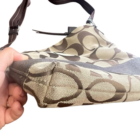 Coach Signature Crossbody Shoulder Handbag Purse Brown - Picture 11 of 12